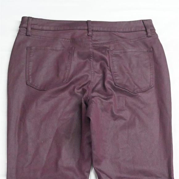 Simply Vera by Vera Wang 14 Skinny Coated Maroon Red‎ Flex Denim Jeans - Picture 6 of 7